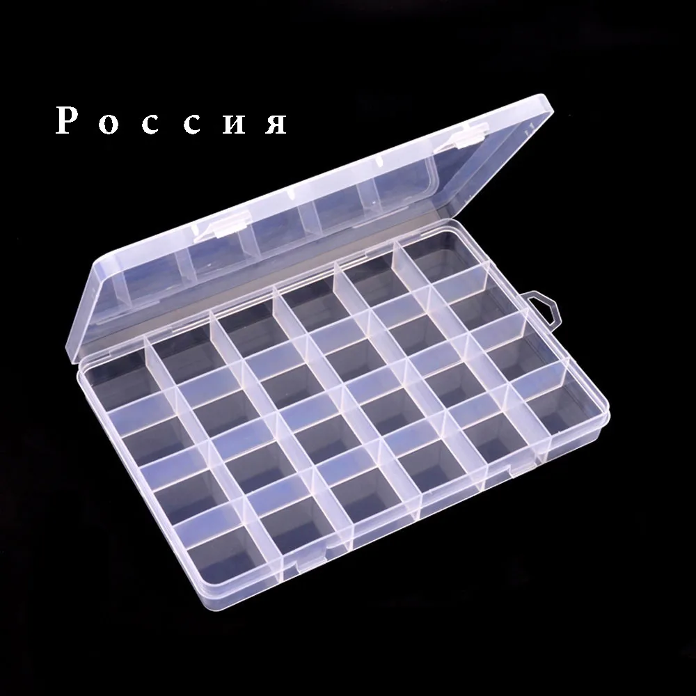 Пластиковая шкатулка для ювелирных изделий с 24 отделениями регулируемый