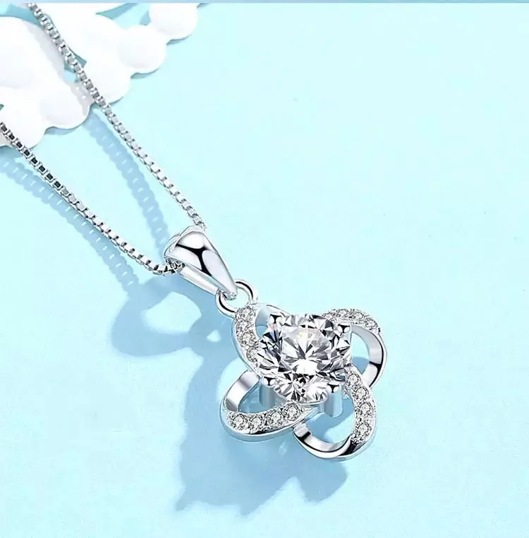 Популярная Подвеска из серебра 925 пробы с зеленым клевером модные очаровательные