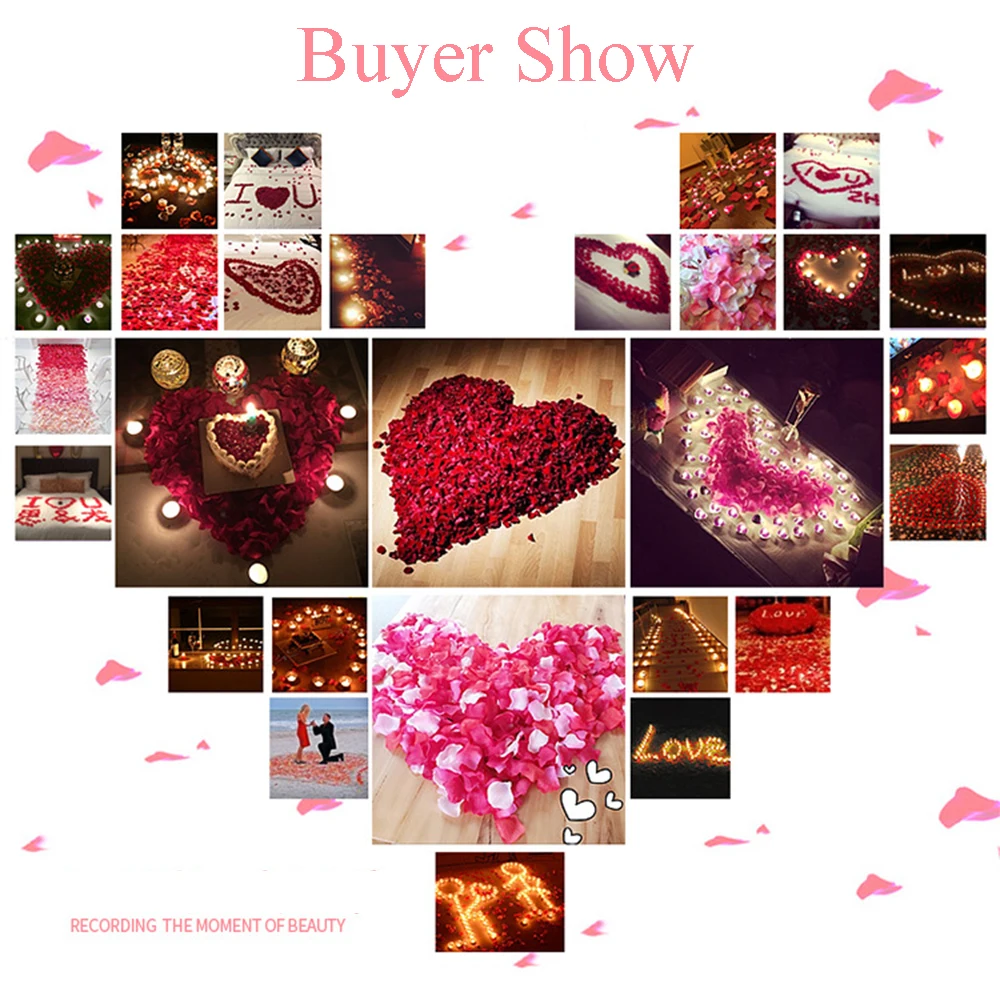 Loverxu 1000 шт./упак. 5*5 см красочные лепестки роз для романтических Свадебные
