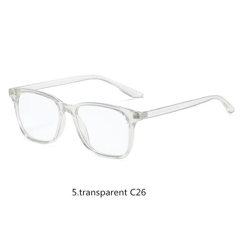 5. transparent C26 LUKOKO анти синий луч света излучения очки для компьютерных игр для мужчин и женщин синий блокирующий блокатор очки gafas luz azul - Цвет оправы: 5. transparent C26