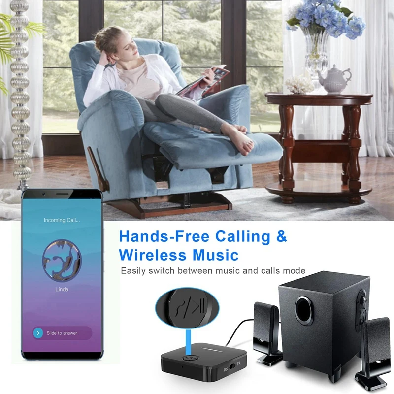 Приемник и передатчик 2 в 1 Bluetooth 5 0 аудио адаптер стерео музыкальный с микрофоном