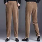 Плюшевые плотные повседневные брюки женские вельветовые Теплые брюки осень-зима 2021 шаровары с высокой талией женские брюки кий-g3