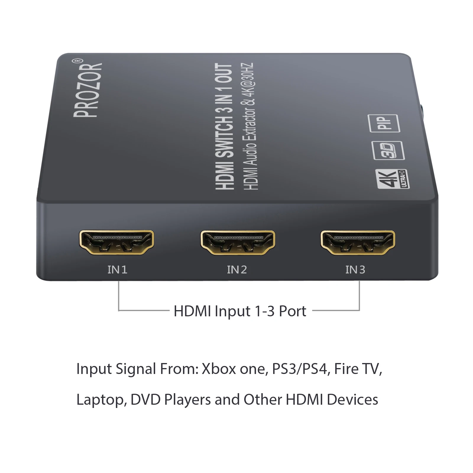 PROZOR 3x1 HDMI совместимый переключатель с аудио экстрактором конвертер аналоговый