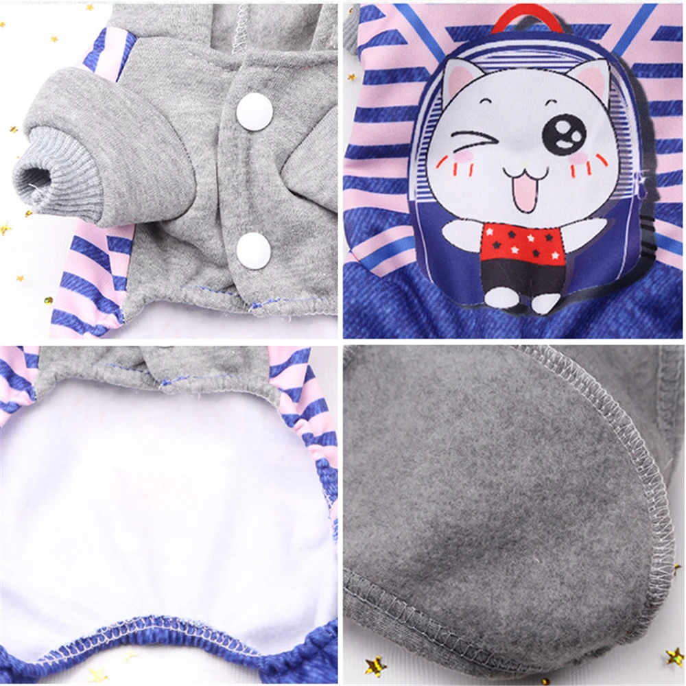 Мягкая флисовая толстовка с принтом из мультфильма куртка для собак зимняя