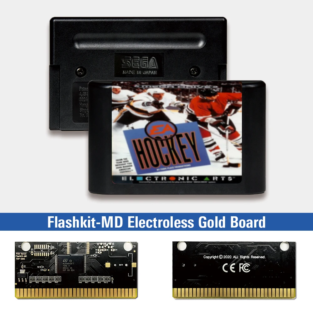 Игровая приставка для хоккея EA-Европейская марка Flashkit MD Electroless Gold схема на основе