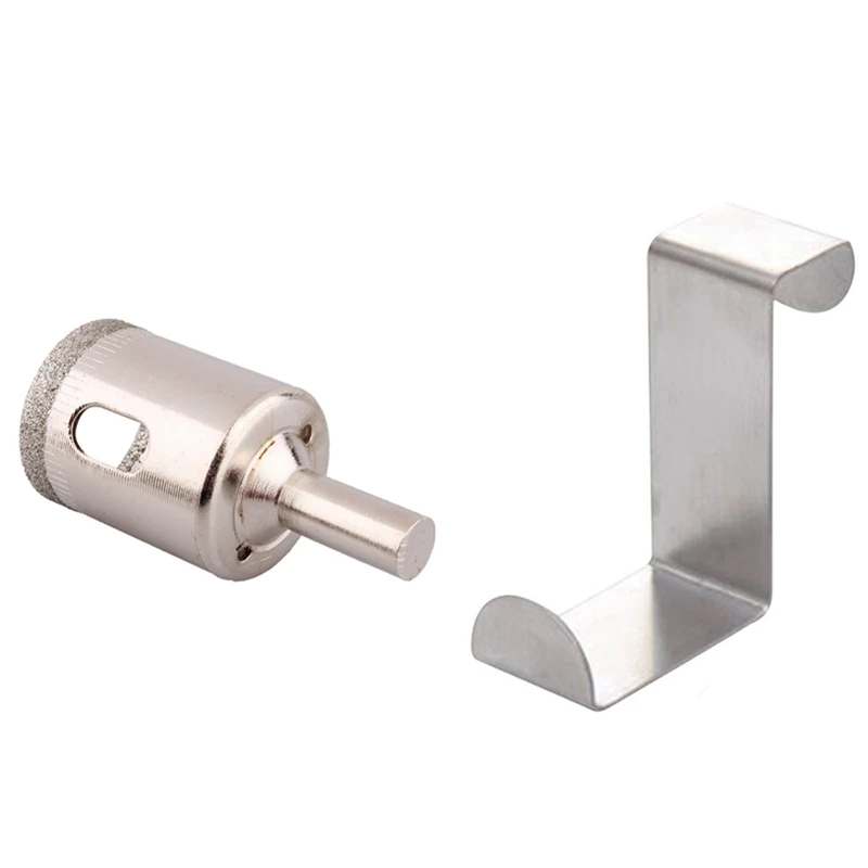 

5Pcs Diamond Tile Hole Saw Drill Bit Bits Set with 2PC Back Door Hook Stainless Steel Kitchen Cabinet Clothes Hanger