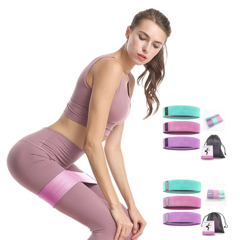 

Booty Builder Hip Resistance Bands Set Fabric Non Slip for Fitness Yoga Pilates Legs and Butt Glute Workout Stretching Training
