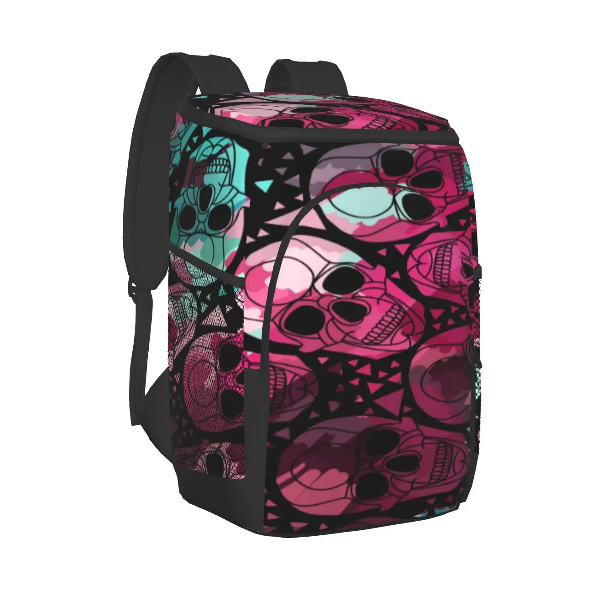 

Терморюкзак с абстрактными черепами, водонепроницаемая сумка-холодильник с линиями, большая изолированная сумка для пикника, пакет для хол...