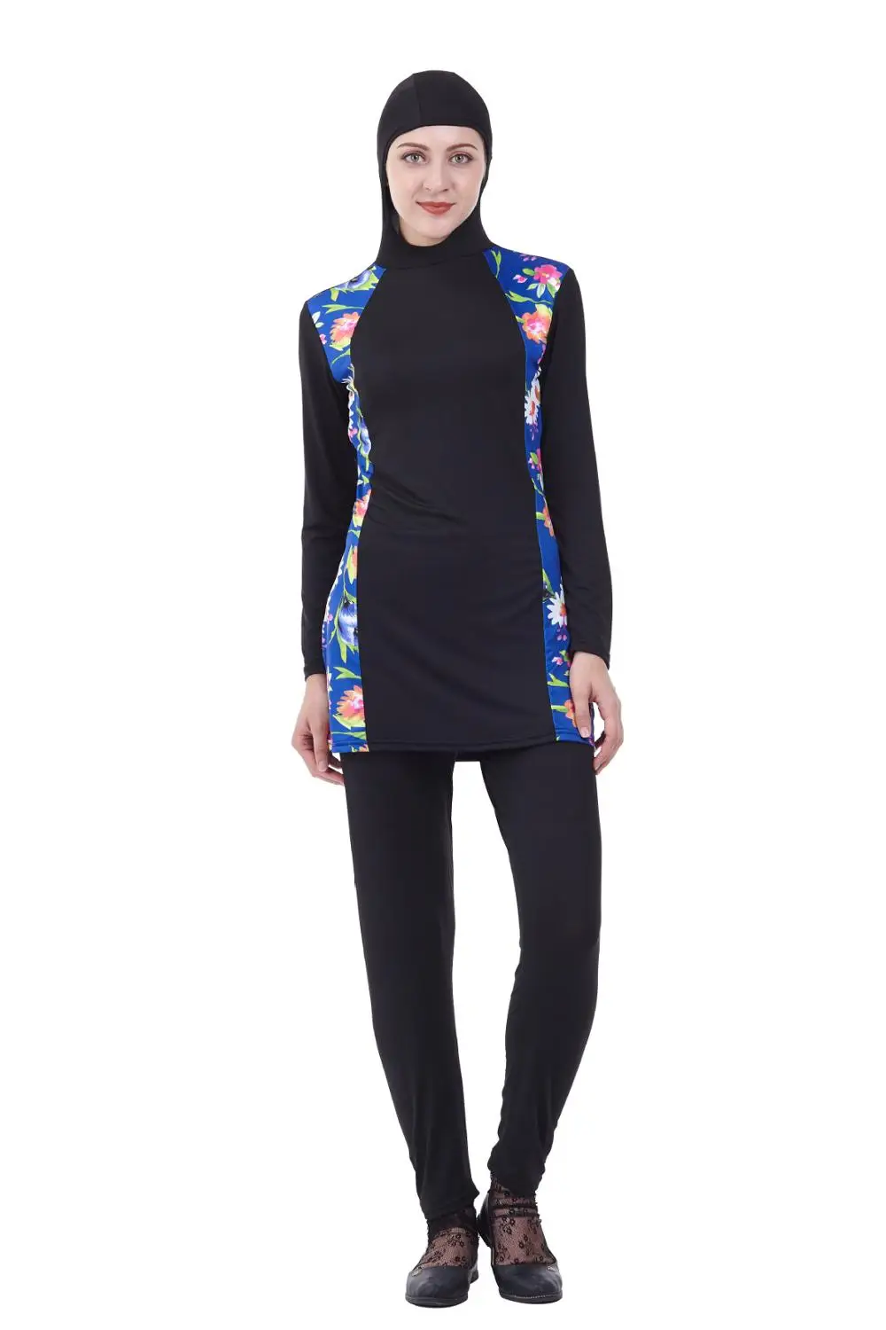 

Muslim Swimsuit Plus Size Islamic Swimwear Women Full Face Hijab Swimwear Burning Islam Swimsuit with Flowers Clothing Burkinis