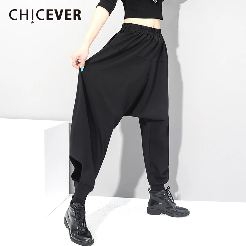 

CHICEVER повседневные однотонные брюки для женщин, легкие, с эластичной резинкой на талии, простые, длинные, широкие, с завязками, женские штаны, ...