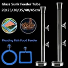 Стекло рыбы кормушка с резервуаром трубка блюдо креветок рыбы Улитка погружен Еда диспенсер питательная трубка чаша плавающий подачи аквариумных принадлежностей