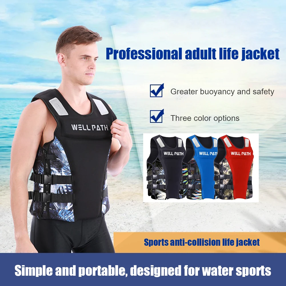 

Adults Life Jacket Water Sports Fishing Kayaking Boating Drift Safety Life Vest 3 Colours Buoyancy Aid Vest for Kayak Boarding