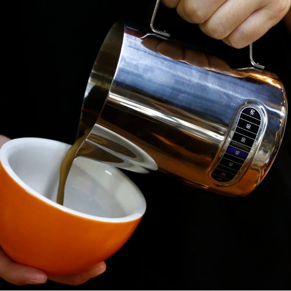 600ml Stainless Steel Coffee Pot Pull Flower Temperature Display Pitcher Milk Water Pots Kettles Teapot Cup Mug Drinkware | Дом и сад