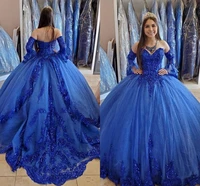 royal blue princess quinceanera dresses 2020 real iamge applique beaded sweetheart lace up corset back prom sweet 16 dresses