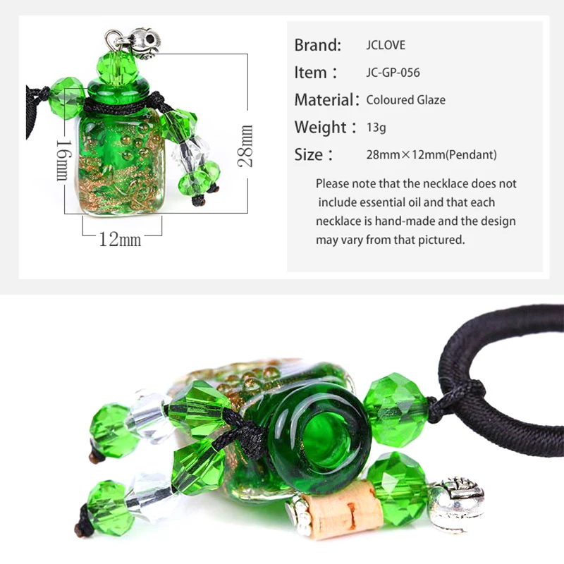 Ожерелье "Лунное сияние" с эфирным маслом для ароматизатора ароматерапии, духи в украшении из стеклянной бутылки на пепельницах "Любовь".