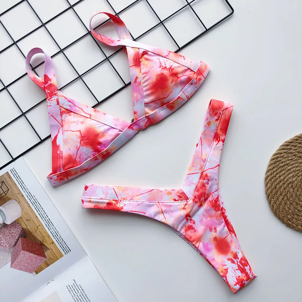 Горячая Распродажа комплект бикини 2020 с завязками летний купальник высокой