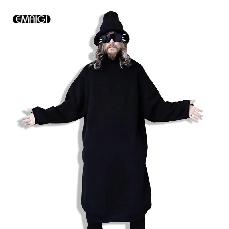 Длинный дизайнерский свитшот в стиле панк рок для мужчин и женщин уличная одежда