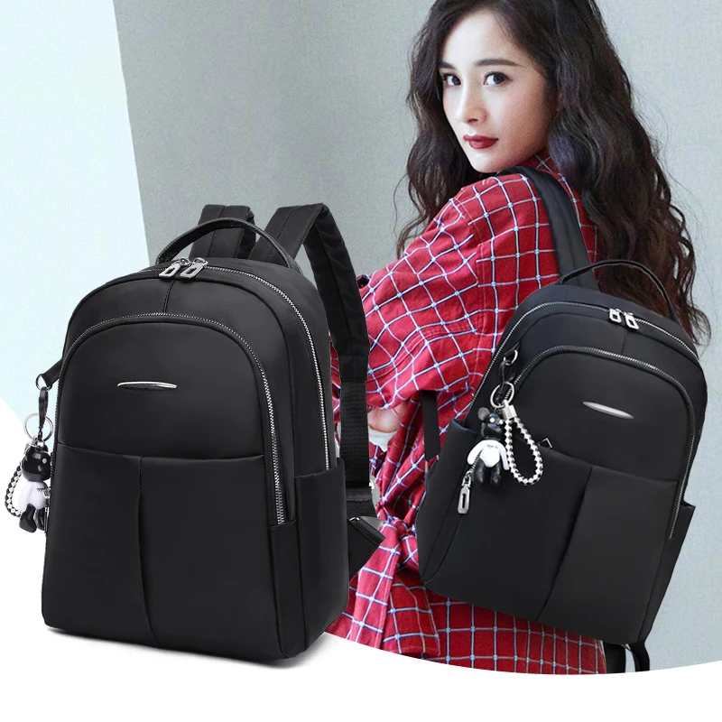 

Fashion New Backpack Simple Women Oxford School Bags for Teen Girls Small Pendant Backpacks Female Multifunction Travel Rucksack