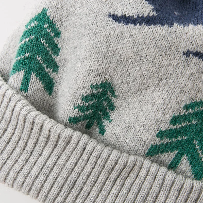 DB11430-1 dave bella autumn winter unisex baby jacquard cotton wool hat | Детская одежда и обувь