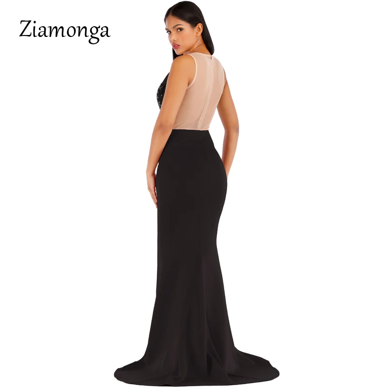 Длинное женское вечернее платье Ziamonga Кружевное облегающее с открытой спиной