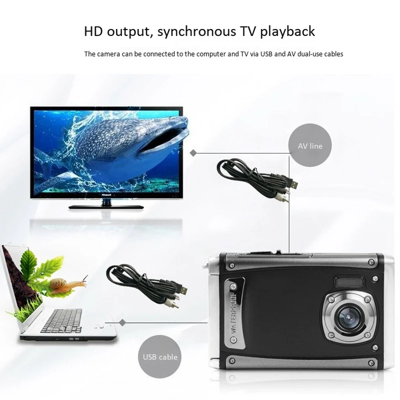 

Digital Camera 16 Million Waterproof Digital Video Camera 2.7 Inch Sports Digital Camera 1080P HD Home Camera