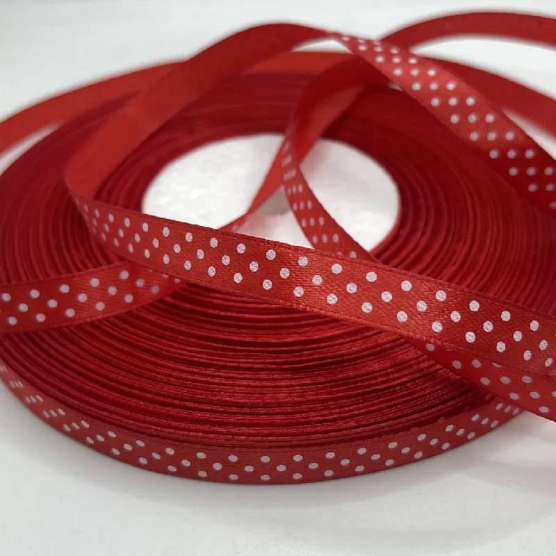 U PICK 15yards/lot 3/8'' 10mm MIX satin Ribbon Printing Polka Dot Hair Bow Party Christmas Wedding Decoration DIY Sewing Fabric | Дом и
