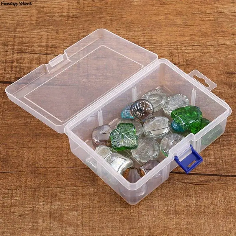 

16.5*12*6cm Transparent Plastic Rectangle Hair Accessories Necklace Cosmetic Jewelry Notes Storage Box With Lid Dustproof Home