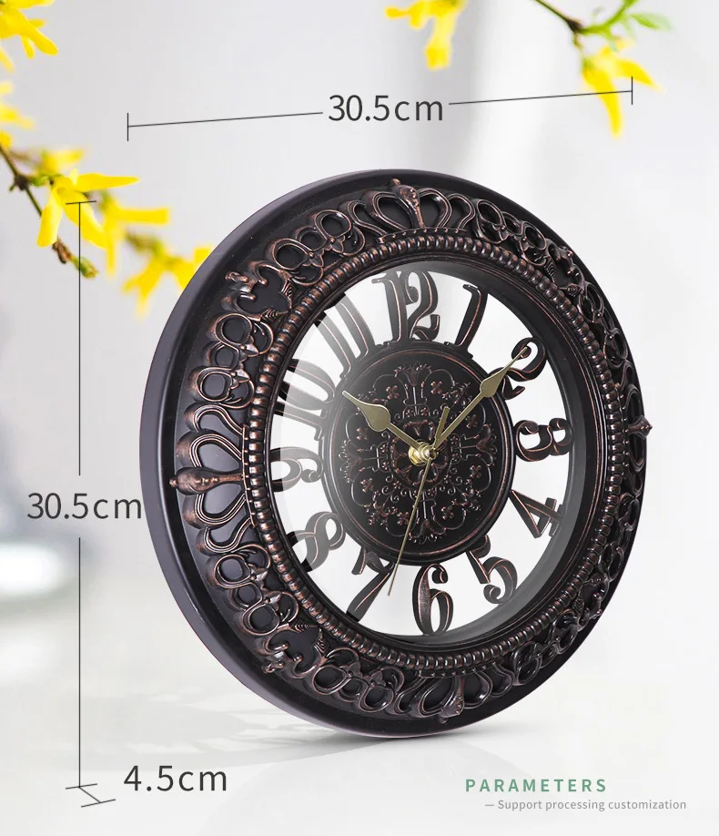

Plastic Old Fashion Wall Clock Retro Modern Design Kitchen Decor Wall Clock Europe Style Wall Watch Relojes Home Decor BI50WC