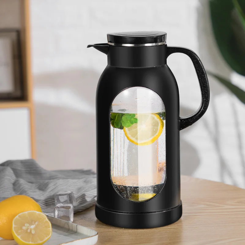 Большой заварочный черный чайник стеклянные аксессуары подарок Цветочный