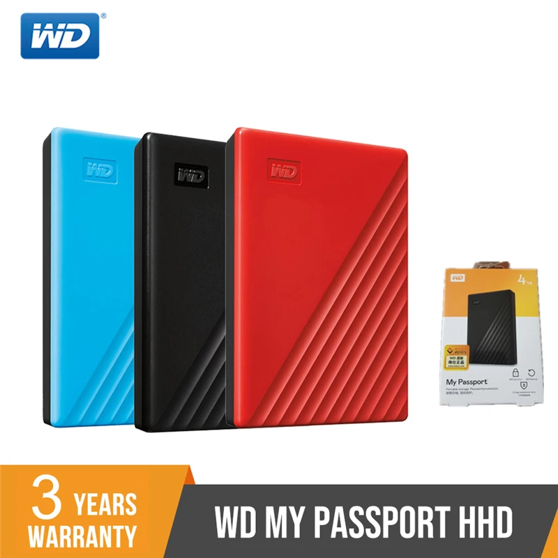 Внешний жесткий диск WD My Passport 4 ТБ 1 2 USB 3 0 портативное шифрование жесткого диска