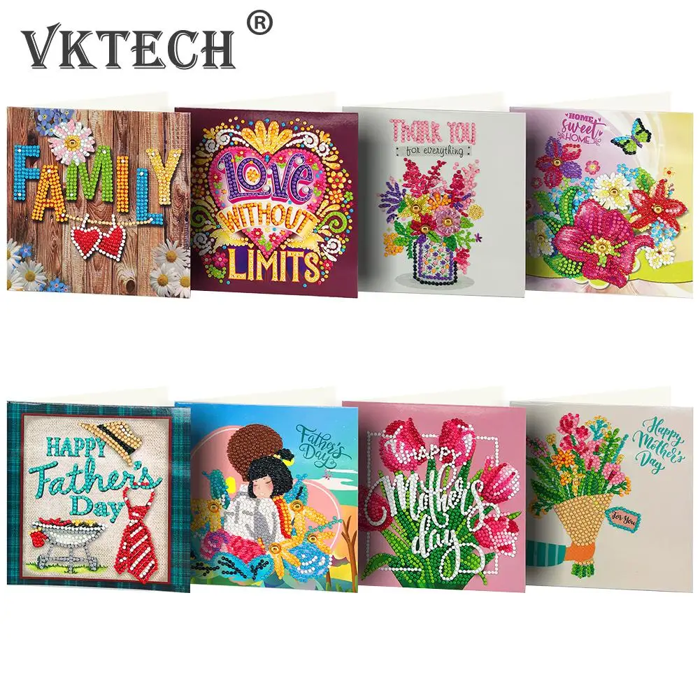 

Особая форма алмазная поздравительная открытка частичное сверление праздник DIY открытки для фестиваля открытка Алмазный символ