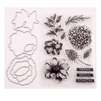 silicone clear stamps cutting dies for scrapbooking flowers stensicls diy paper album cards making transparent rubber stamp