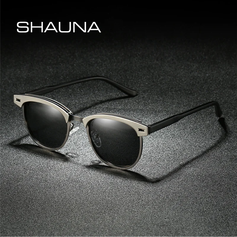 

SHAUNA Retro Men Square Polarized Sunglasses Driving Shades UV400 Protection