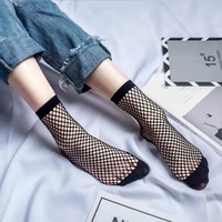 1pair fashion women girls lady sexy lace ankle high fishnet mesh net solid color short crew summer breathable socks new arrival