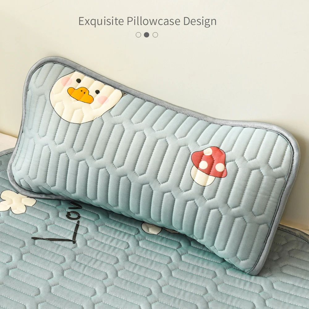 Детский летний спальный коврик с подушкой нескользящий латексный классный