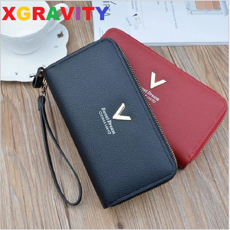 

Long Purses New Luxury Clutch Bag Women Wallets Money Card Mobile Phone Bag Design Black Purse Branded Ladies Wallet For Girl