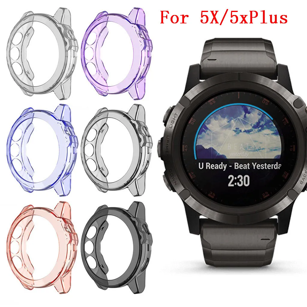 Мягкий ультратонкий прозрачный защитный чехол из ТПУ для смарт часов Garmin Fenix 5X