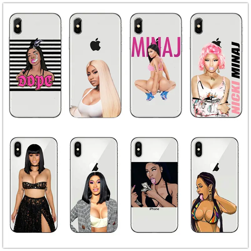 Cardi B Nicki Minaj Прозрачный Жесткий ПК задняя крышка для Apple IPhone X XS MAX XR 6s 7 8 Plus 5 5S se