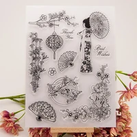 cherry blossom kimono clear stamp transparent seal diy scrapbooking card making clear silicone stamp crafts supplies 2021 new