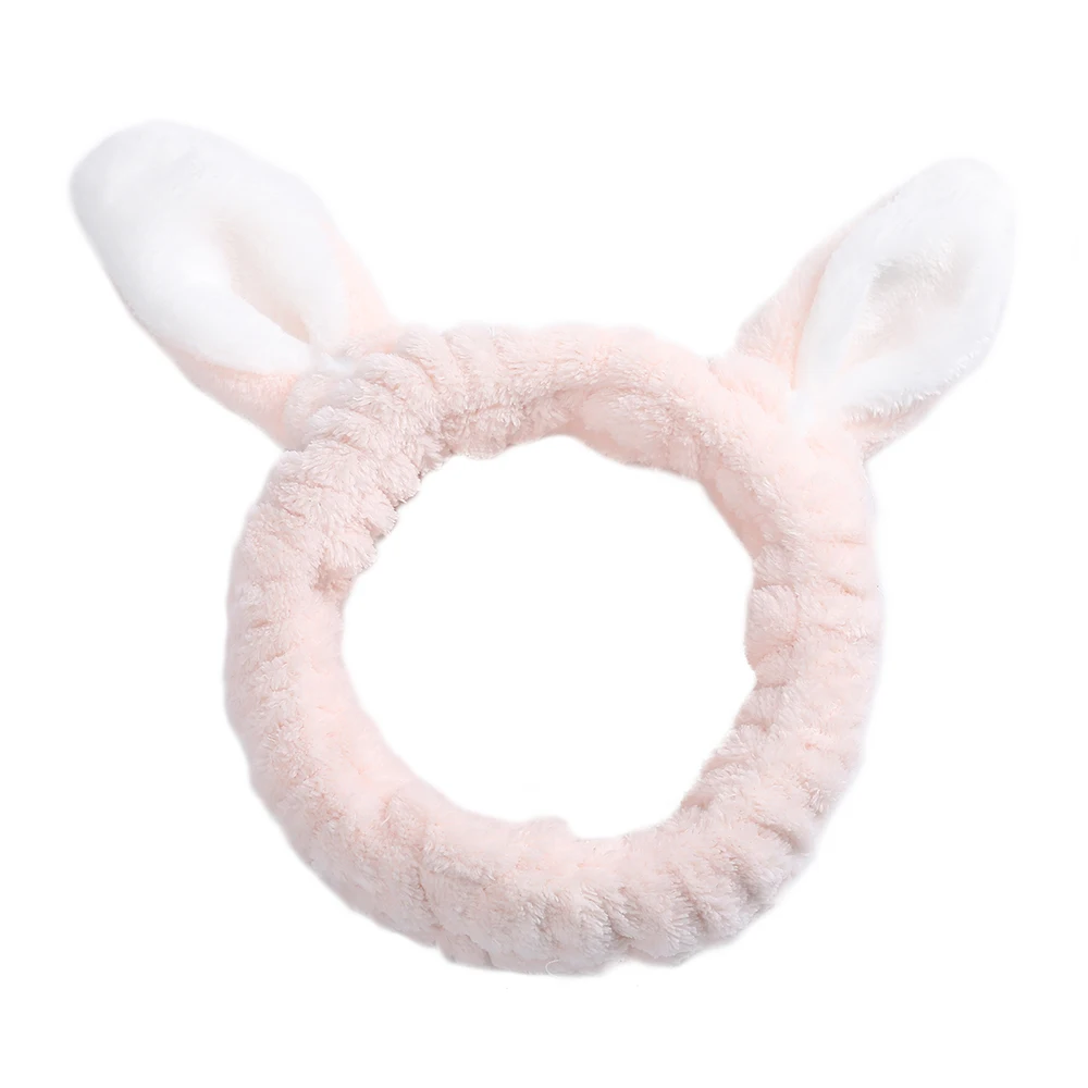 Женская повязка на голову AWAYTR мягкая эластичная из хлопка с кроличьими ушками