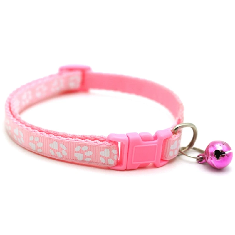 Pink Ошейник для собаки Кот одноножный принт Ошейник Кошка Пряжка воротник Регулируемая пряжка ошейник собаки товары для животных 7 цветов - Цвет: Pink