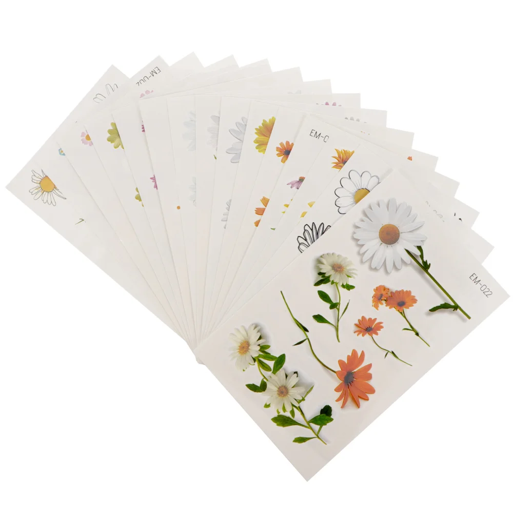 

Sheets Temporary Daisy Tattoos Stickers Flower Pattern Decals Body Sticker