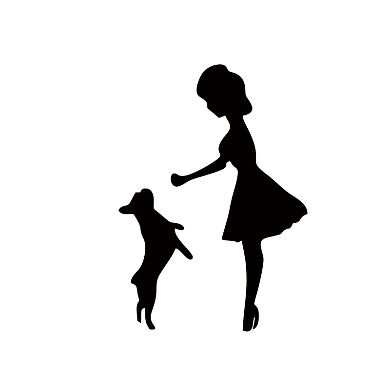 Автомобильный Стайлинг персональная женщина играющая с собакой автомобильный