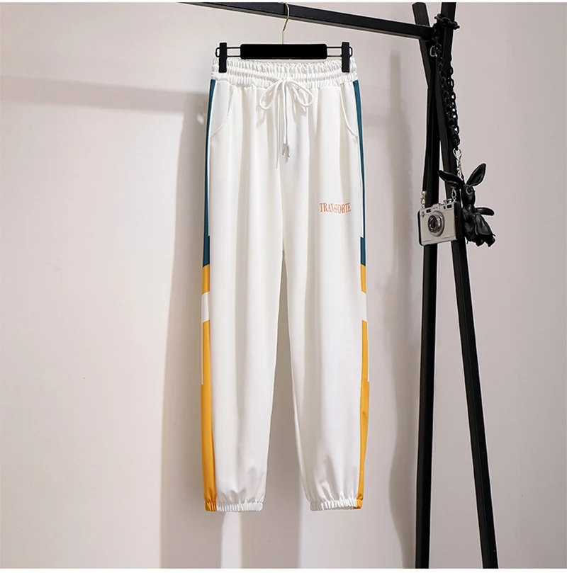 Женские тонкие спортивные брюки большого размера осенние свободные