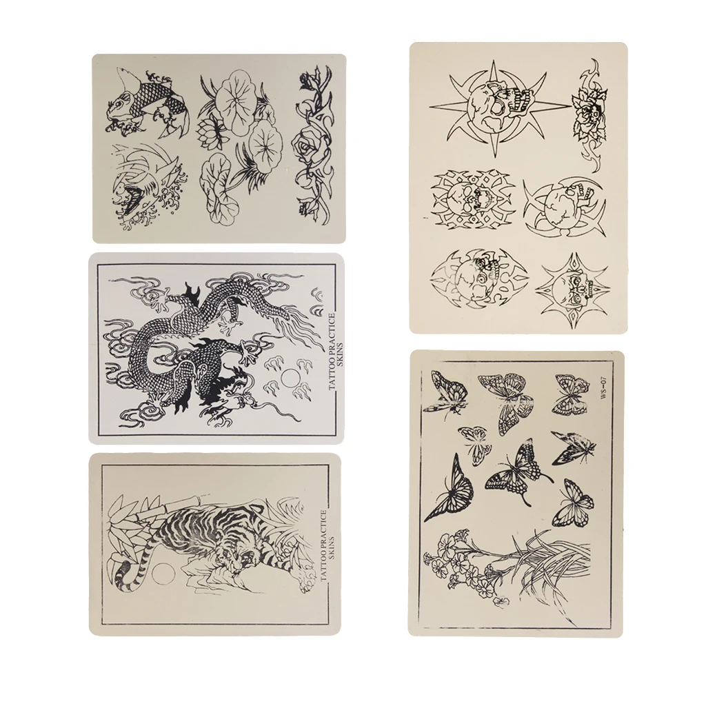 

5x High Quality Practical Fake Tattoo Pattern Skin for Tattoo Machine
