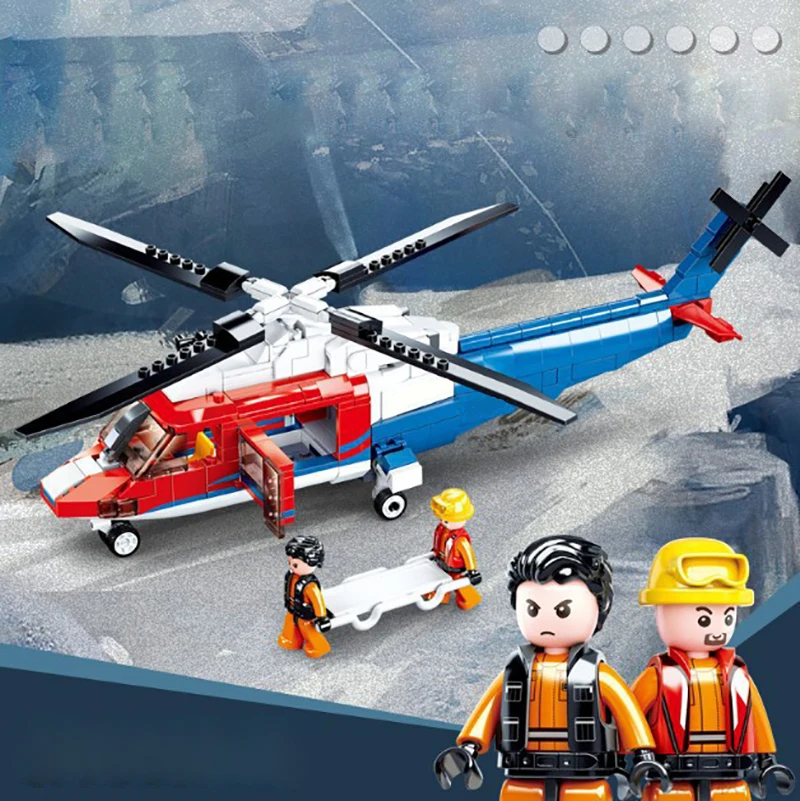 

Mailackers Military Creator Sea Rescue Aircraft Building Blocks Military Fire Rescue Airplane Model Bricks Toys For Children