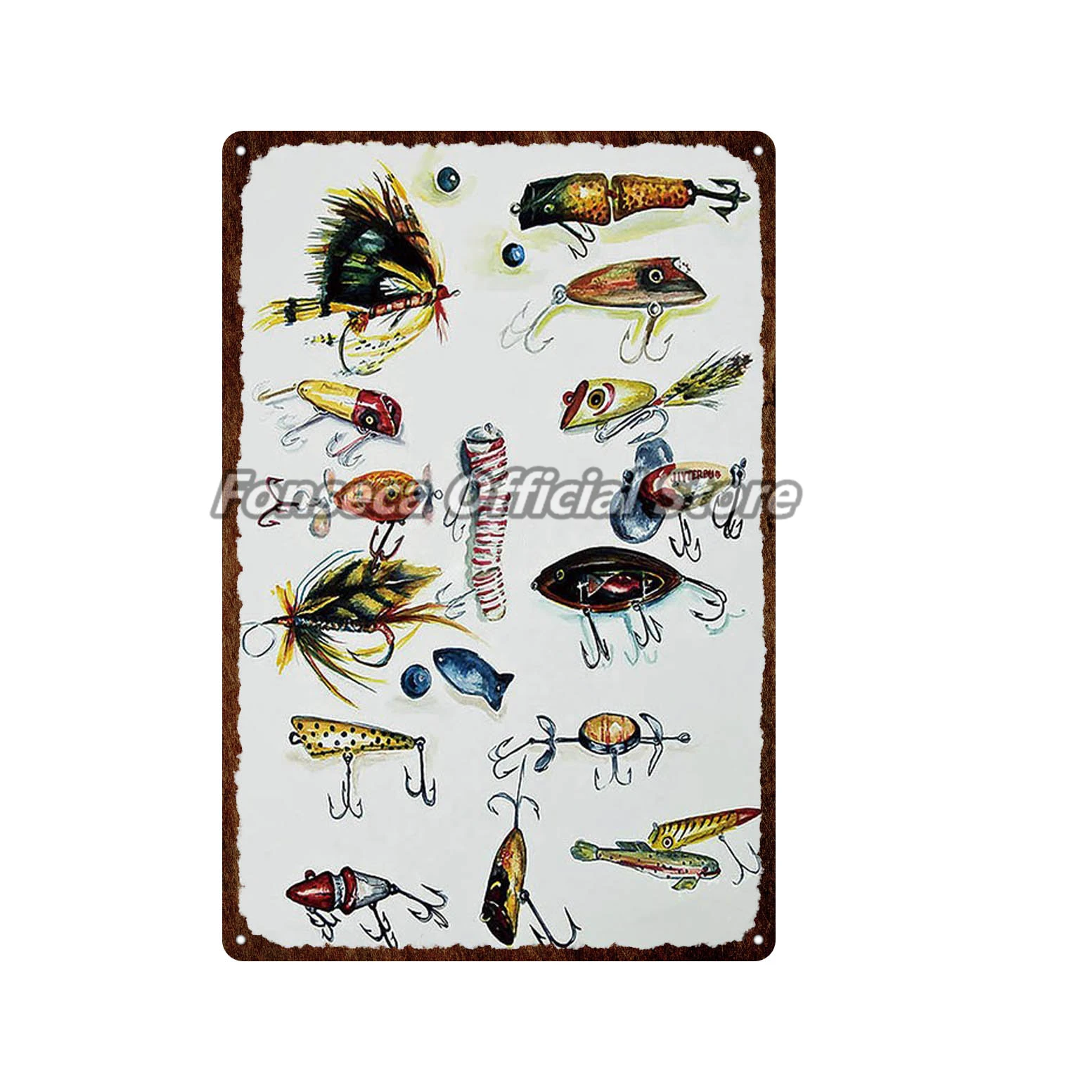 Vintage Fishing Metal Poster Tin Sign Plaque Home Man Cave Decor Decorative Iron Plate Wall | Дом и сад