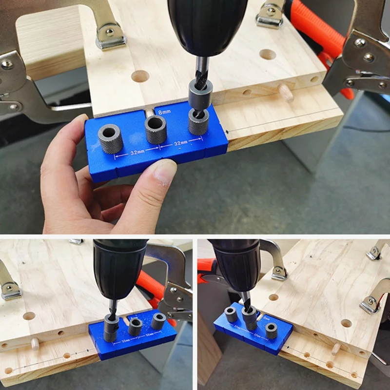 

Woodworking Drilling Locator Wood Dowel Hole Drilling Guide Jig Drill Bit Kit Woodworking Carpentry Positioner Tool