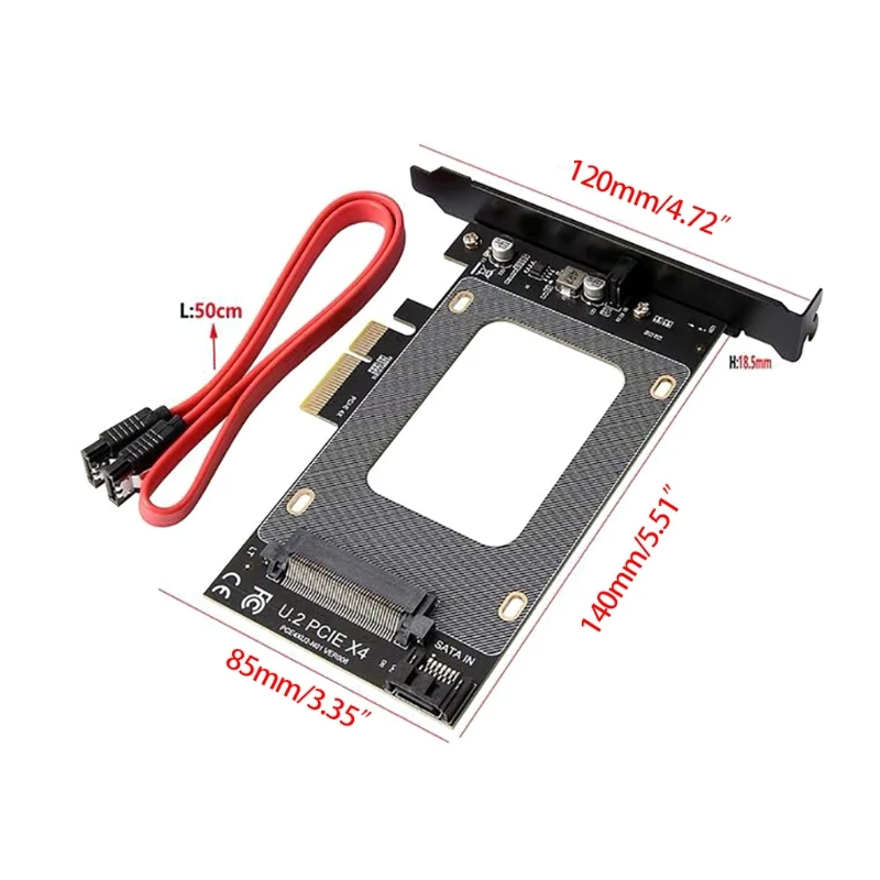 

U.2 to PCI-e Riser Adapter PCIe 3.0 x4 to 2.5" U.2 (SFF-8639) SSD Expansion Card