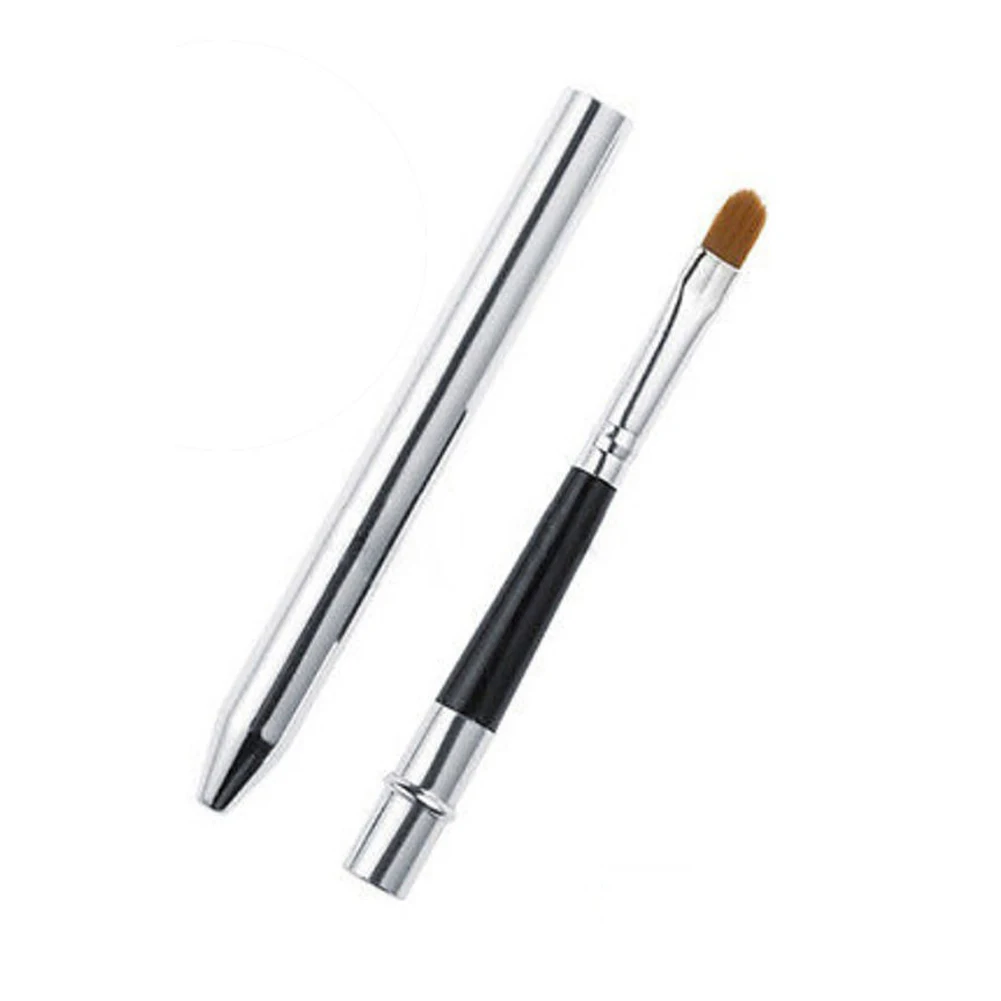 Складной Серебряные Губы Кисть для макияжа ручка металлическая косметический